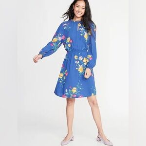 Old Navy Waist-Defined Ruffle-Trim Dress